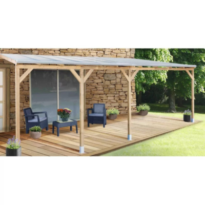 Toit de terrasse 300 x 680 cm en bois massif Chalet et Jardin