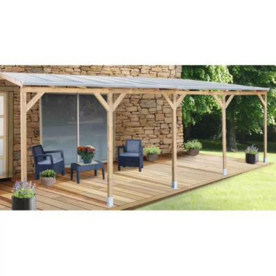 Toit de terrasse en bois 300 x 740 cm massif Chalet et Jardin