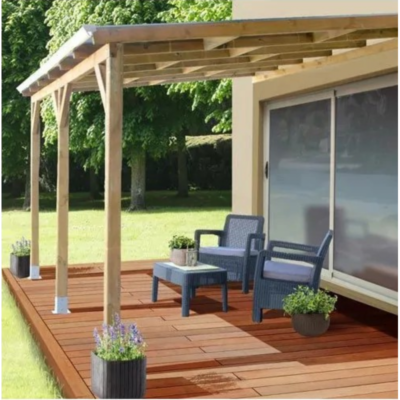 Toit de terrasse en bois 300 x 860cm massif Chalet et Jardin