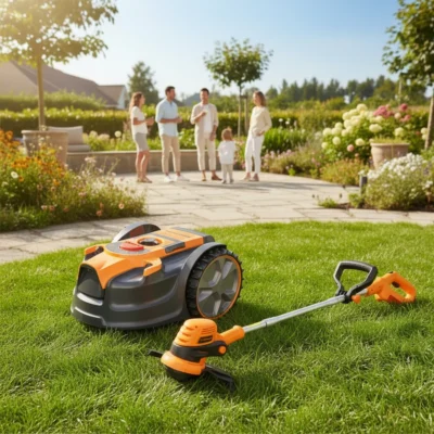 Robot tondeuse sans fil périmétrique coupe bordures 24v