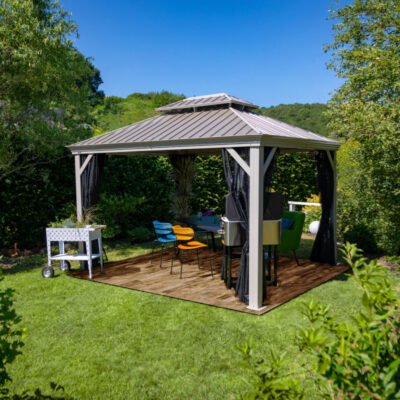 Tonnelle de jardin Messina 298 x 363 cm en aluminium Sojag