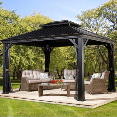 Tonnelle de jardin Messina 298 x 363 cm en aluminium Sojag
