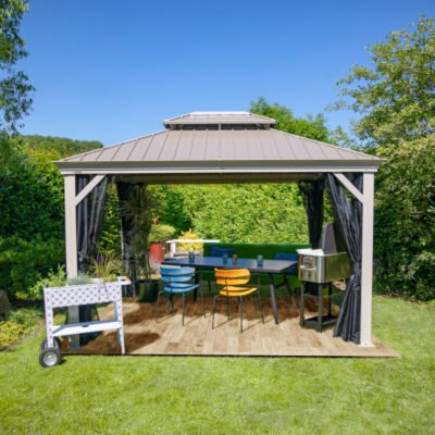 Tonnelle de jardin Messina 363 x 483 cm en aluminium Sojag